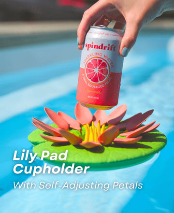 Floating Lily Pad Cupholder: Pool Drink Holder with Adjustable Petals