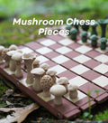 Roll-Up Forest Chess/Checkers Set - Log & Mushroom Chess/Checkers Board with Coasters | Portable Travel Roll Up Boardgame Decor ForgeCore